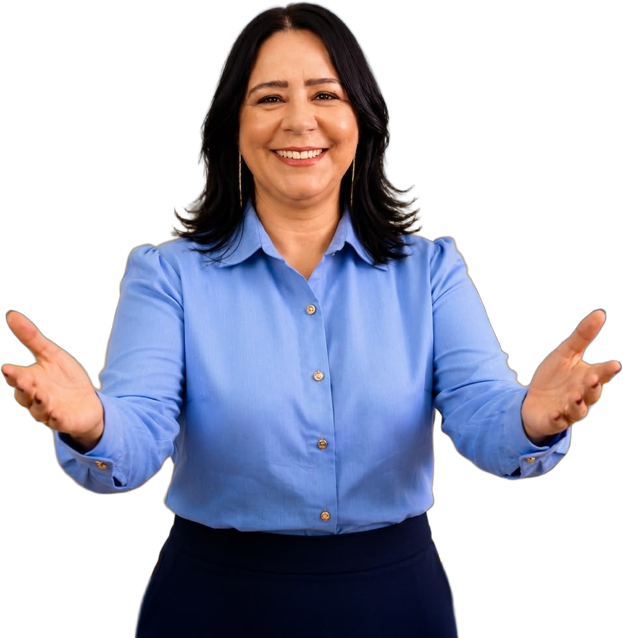 Luciana Lima, candidata a Deputada Distrital pelo PSDB-DF, de braços abertos